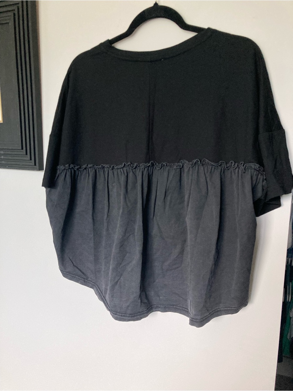 Pinch Black Gathered Peplum Tunic Top